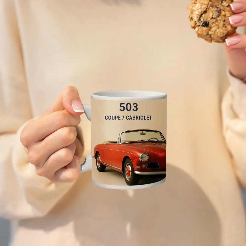 BMW 503 Cabriolet Classic Red Car Art – Mugs