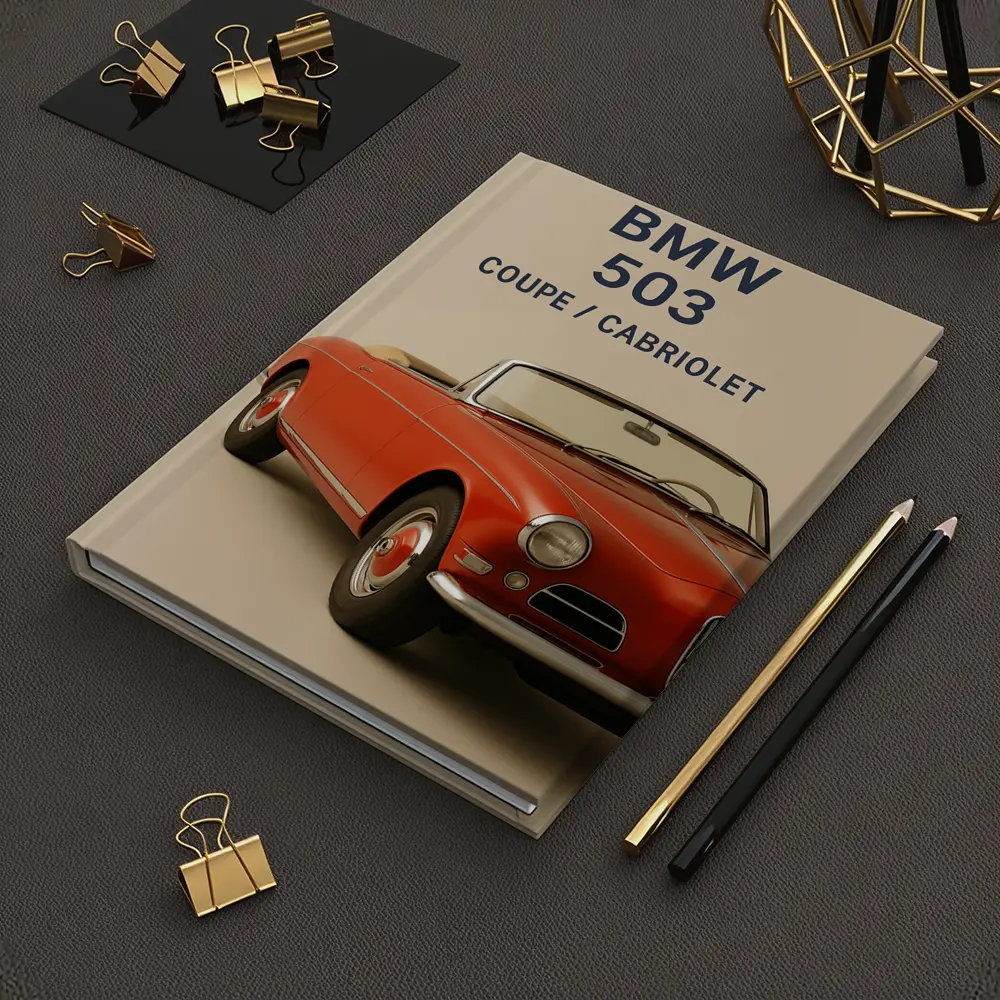 BMW 503 Cabriolet Classic Red Car Art – Notebooks