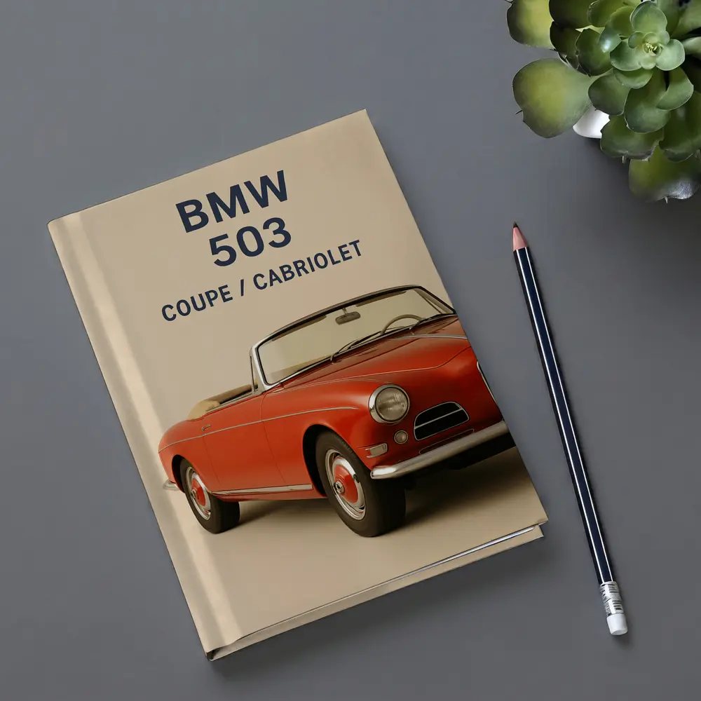 BMW 503 Cabriolet Classic Red Car Art – Notebooks