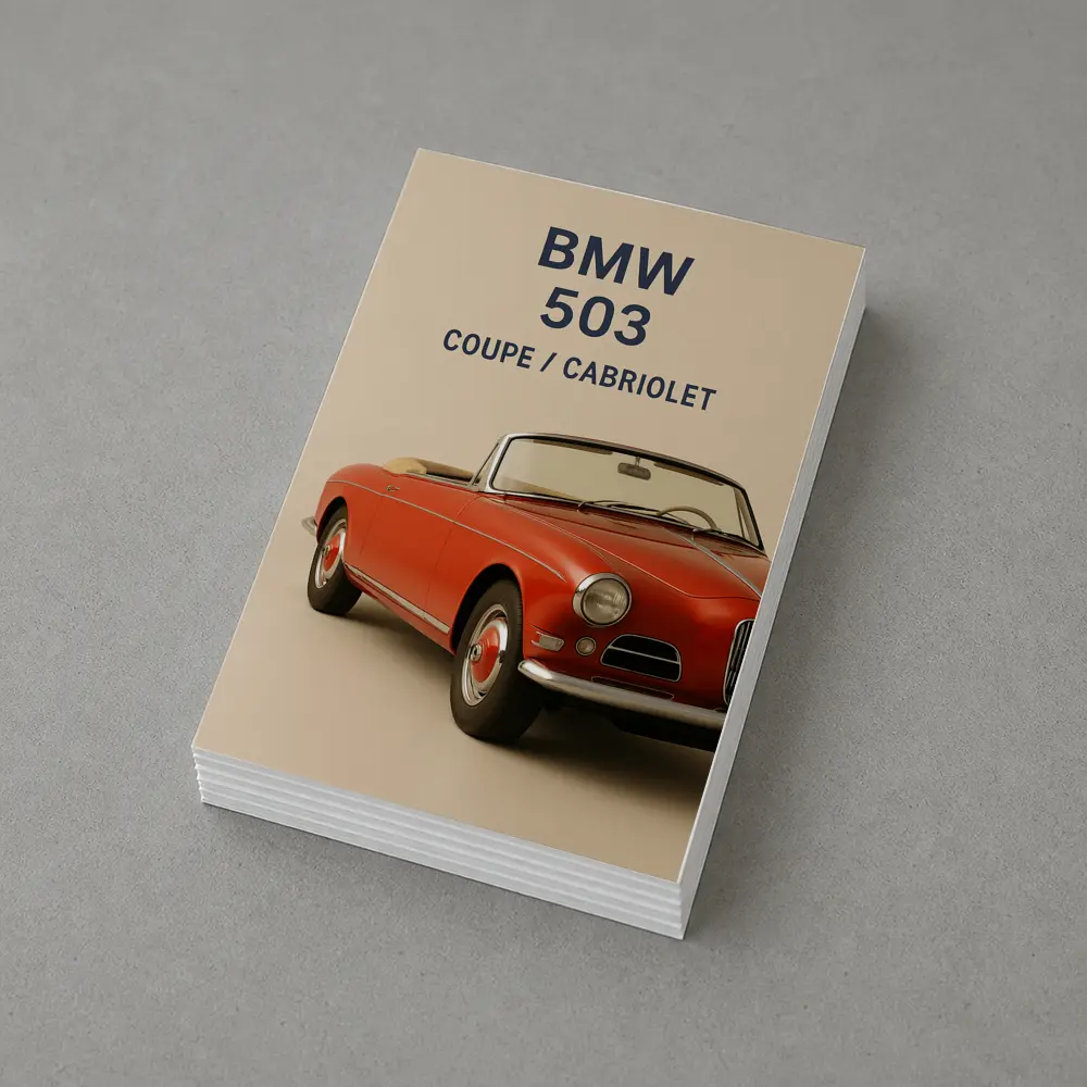 BMW 503 Cabriolet Classic Red Car Art – Postcards