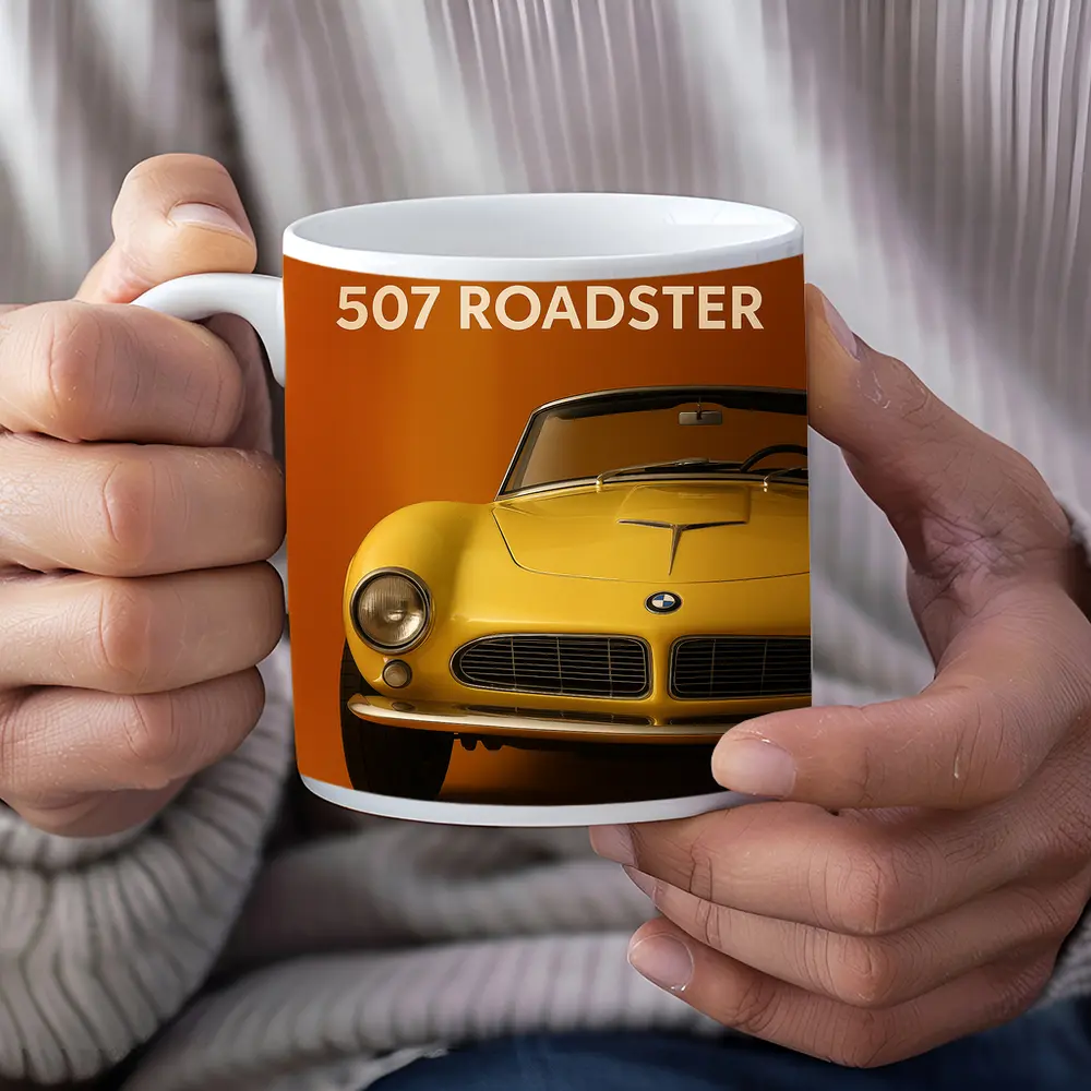 BMW 507 Roadster Classic Orange Background – Mugs