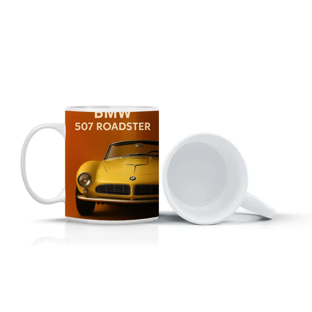 BMW 507 Roadster Classic Orange Background – Mugs