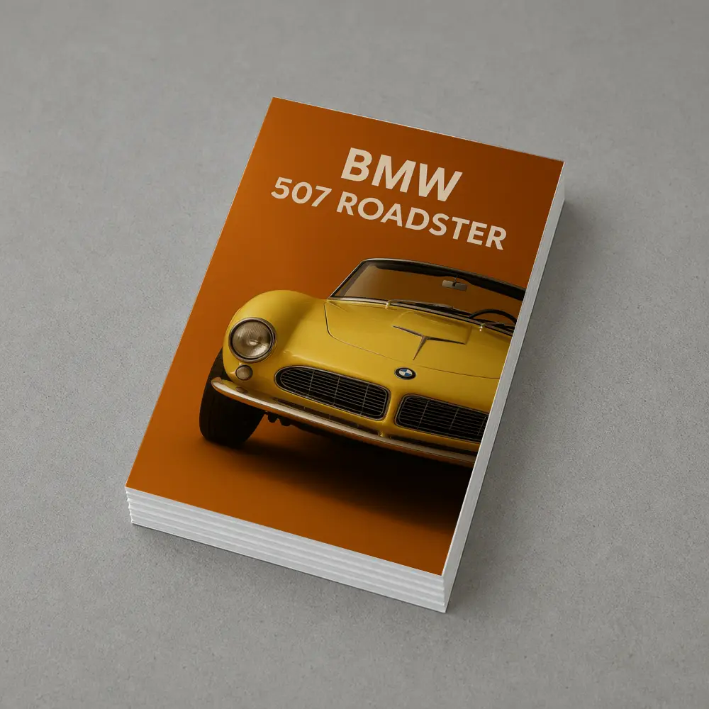BMW 507 Roadster Classic Orange Background – Postcards