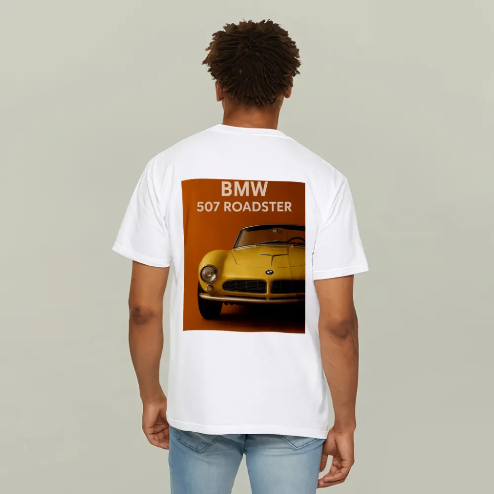 BMW 507 Roadster Classic Orange Background – T-Shirts