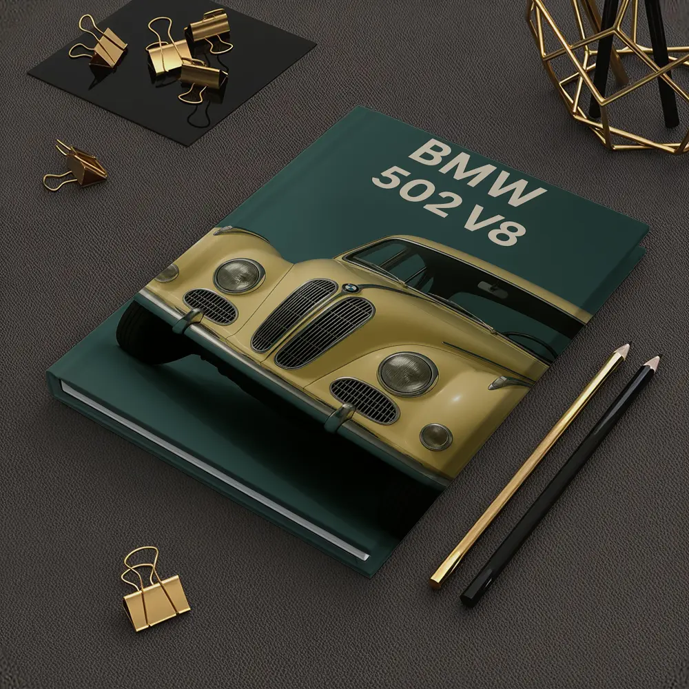 BMW 502 V8 Classic Car Green Background – Notebooks