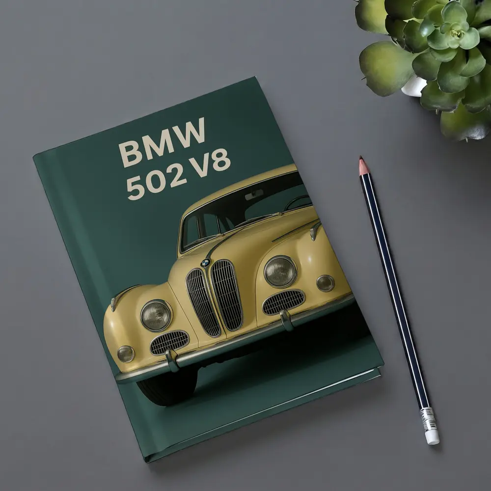 BMW 502 V8 Classic Car Green Background – Notebooks