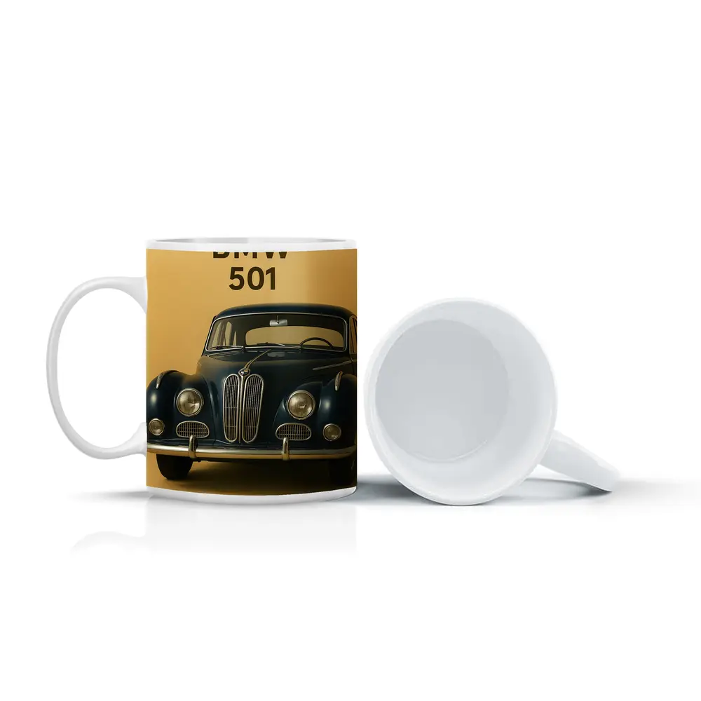 BMW 501 Classic Car Beige Background – Mugs
