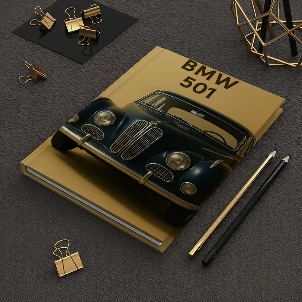BMW 501 Classic Car Beige Background – Notebooks