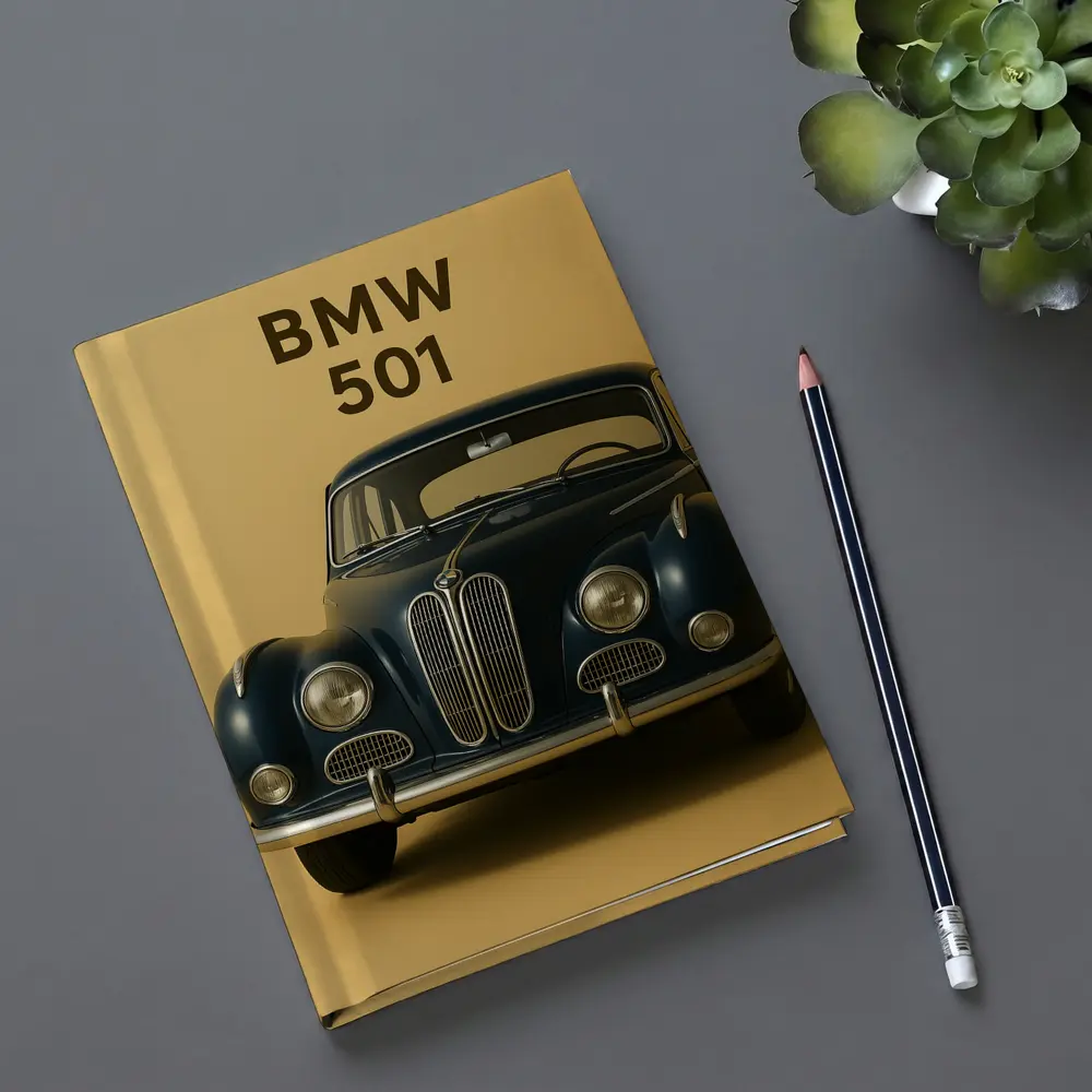 BMW 501 Classic Car Beige Background – Notebooks