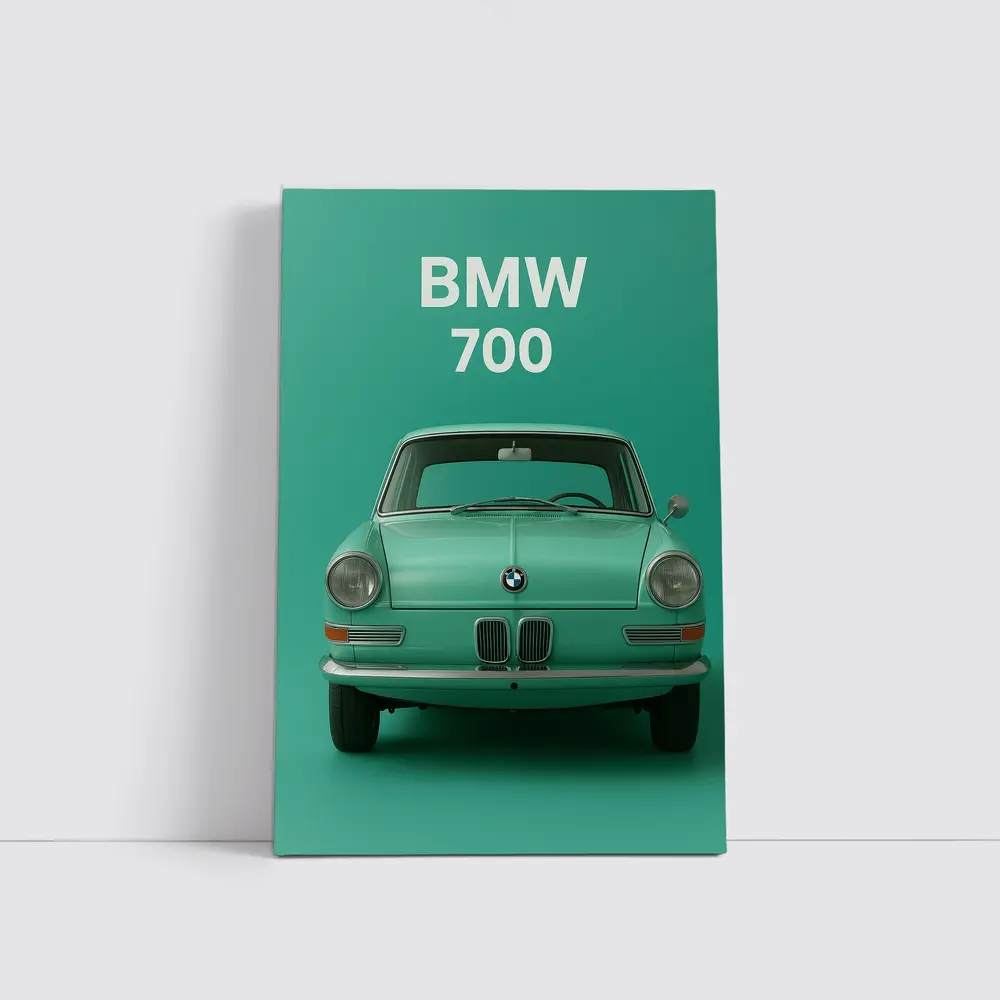 BMW 700 Classic Car Green Background – Wall Art