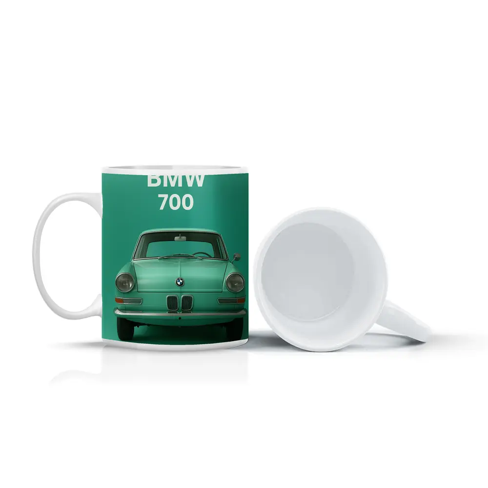 BMW 700 Classic Car Green Background – Mugs