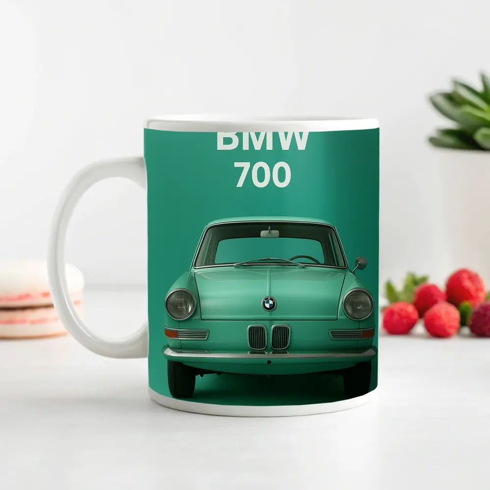 BMW 700 Classic Car Green Background – Mugs