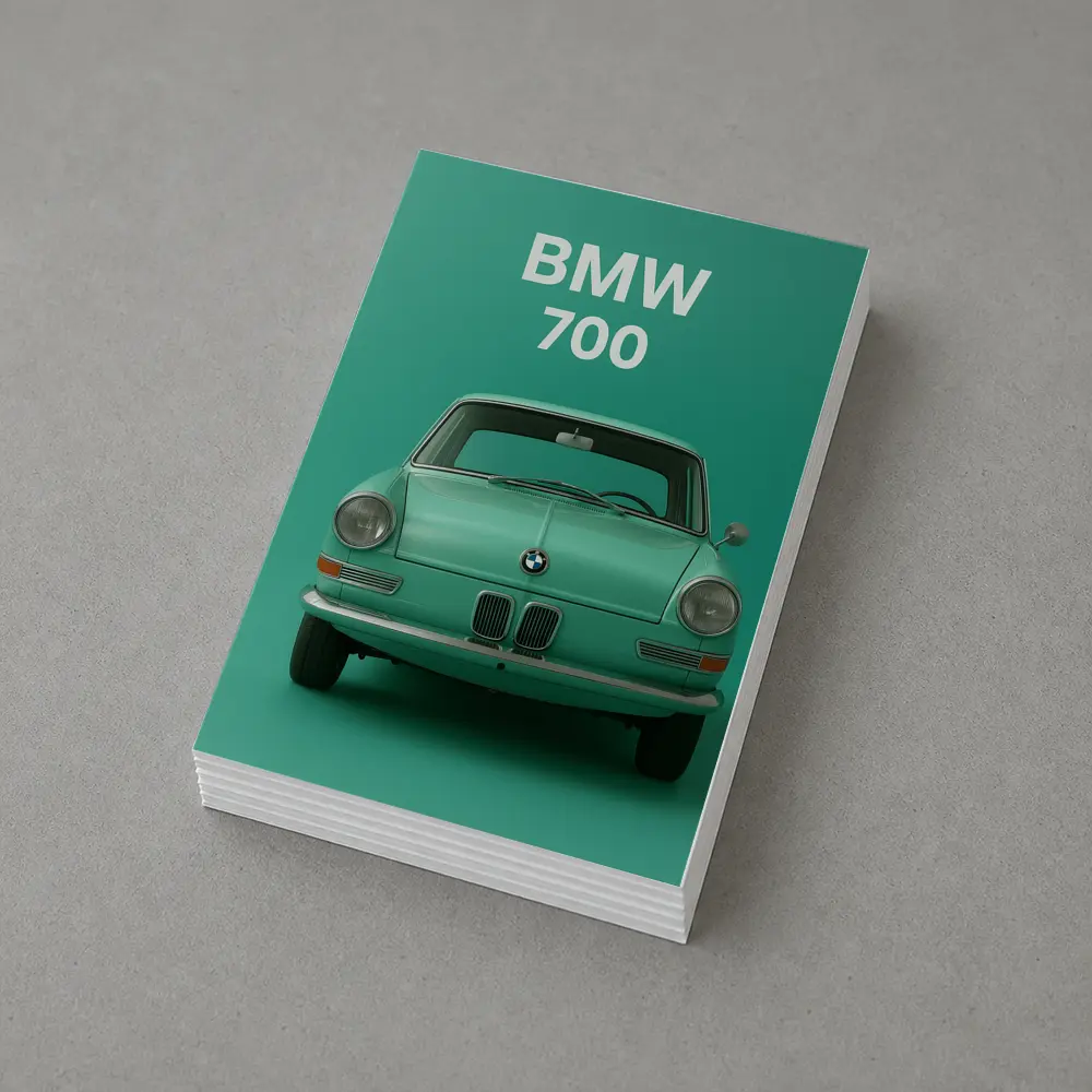 BMW 700 Classic Car Green Background – Postcards
