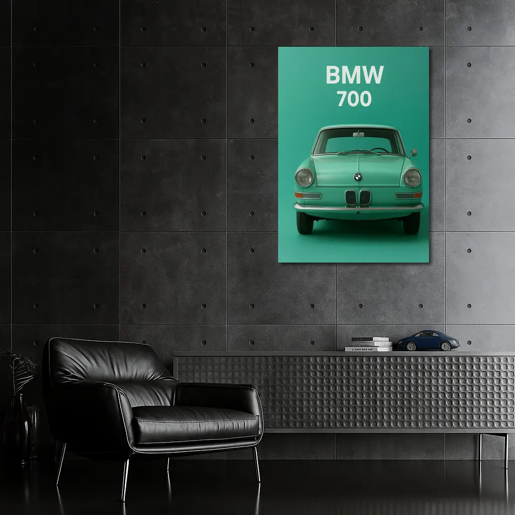 BMW 700 Classic Car Green Background – Wall Art