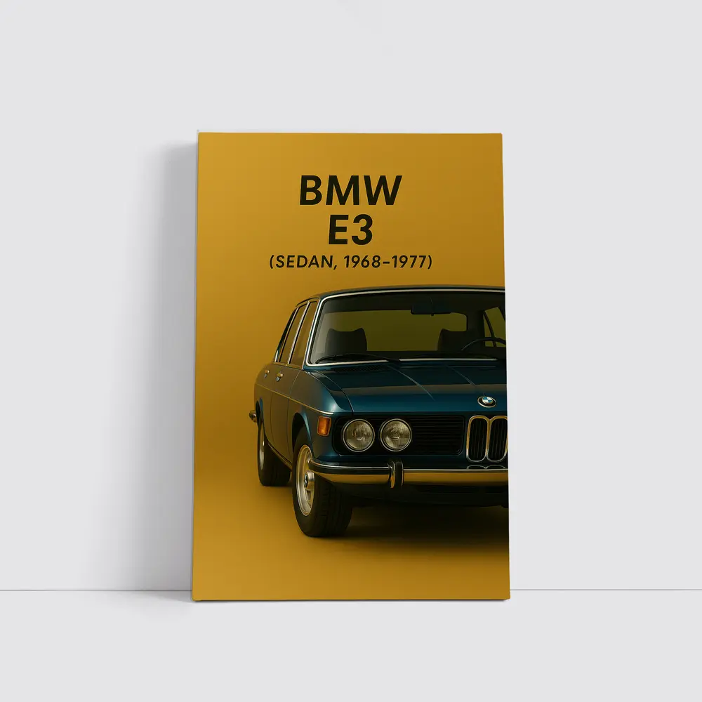 BMW E3 Sedan Classic Car Gold Background – Wall Art