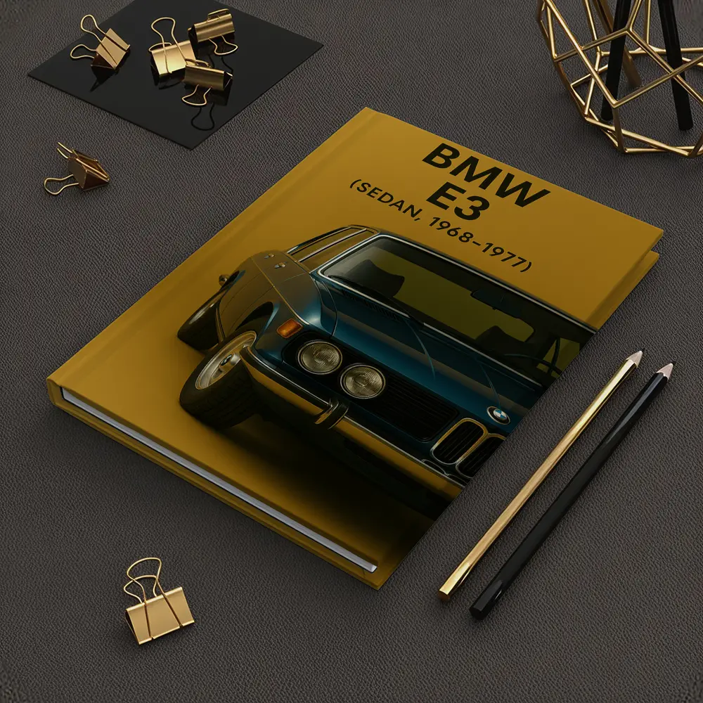 BMW E3 Sedan Classic Car Gold Background – Notebooks
