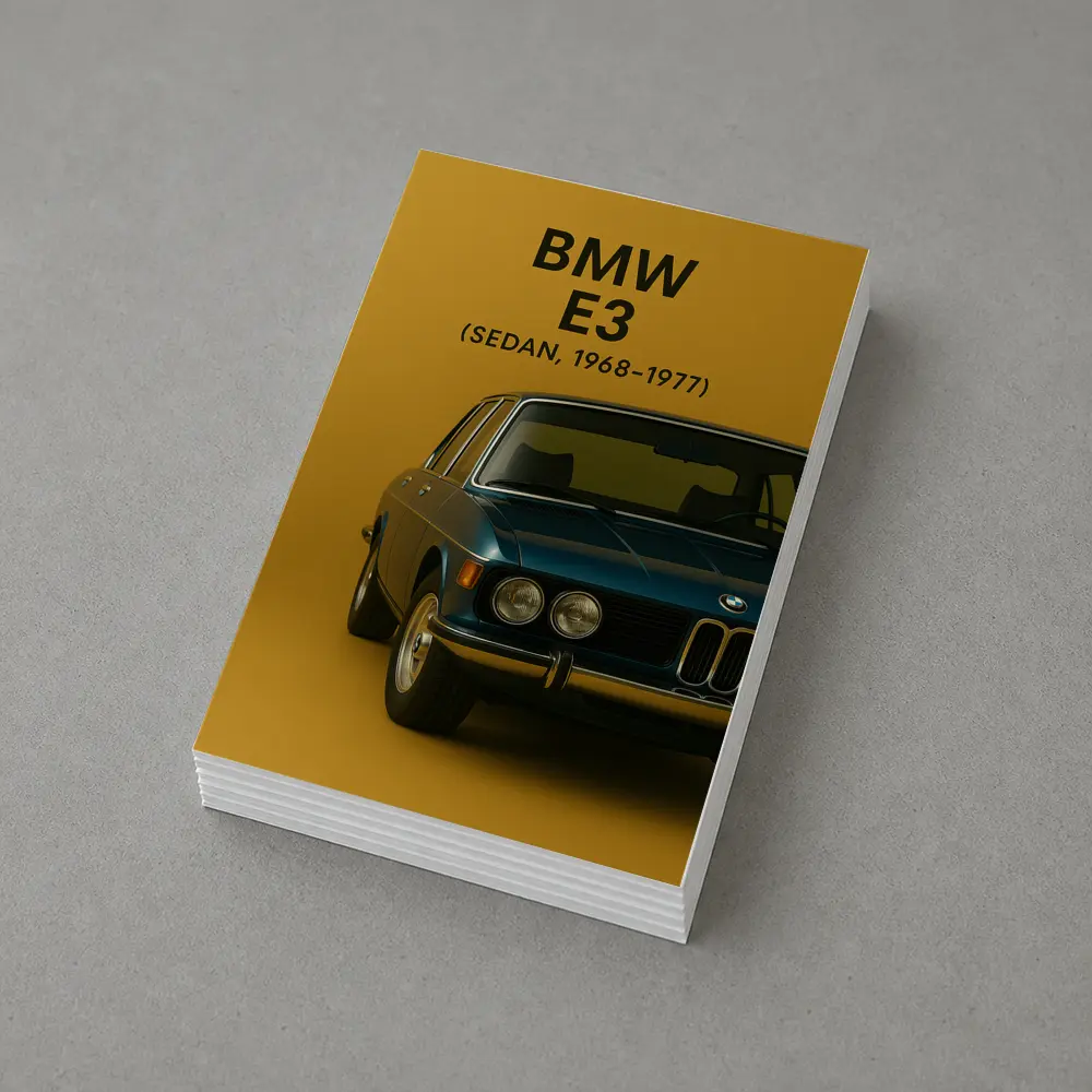BMW E3 Sedan Classic Car Gold Background – Postcards