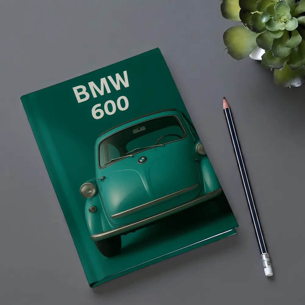 BMW 600 Classic Microcar Teal Green Background – Notebooks