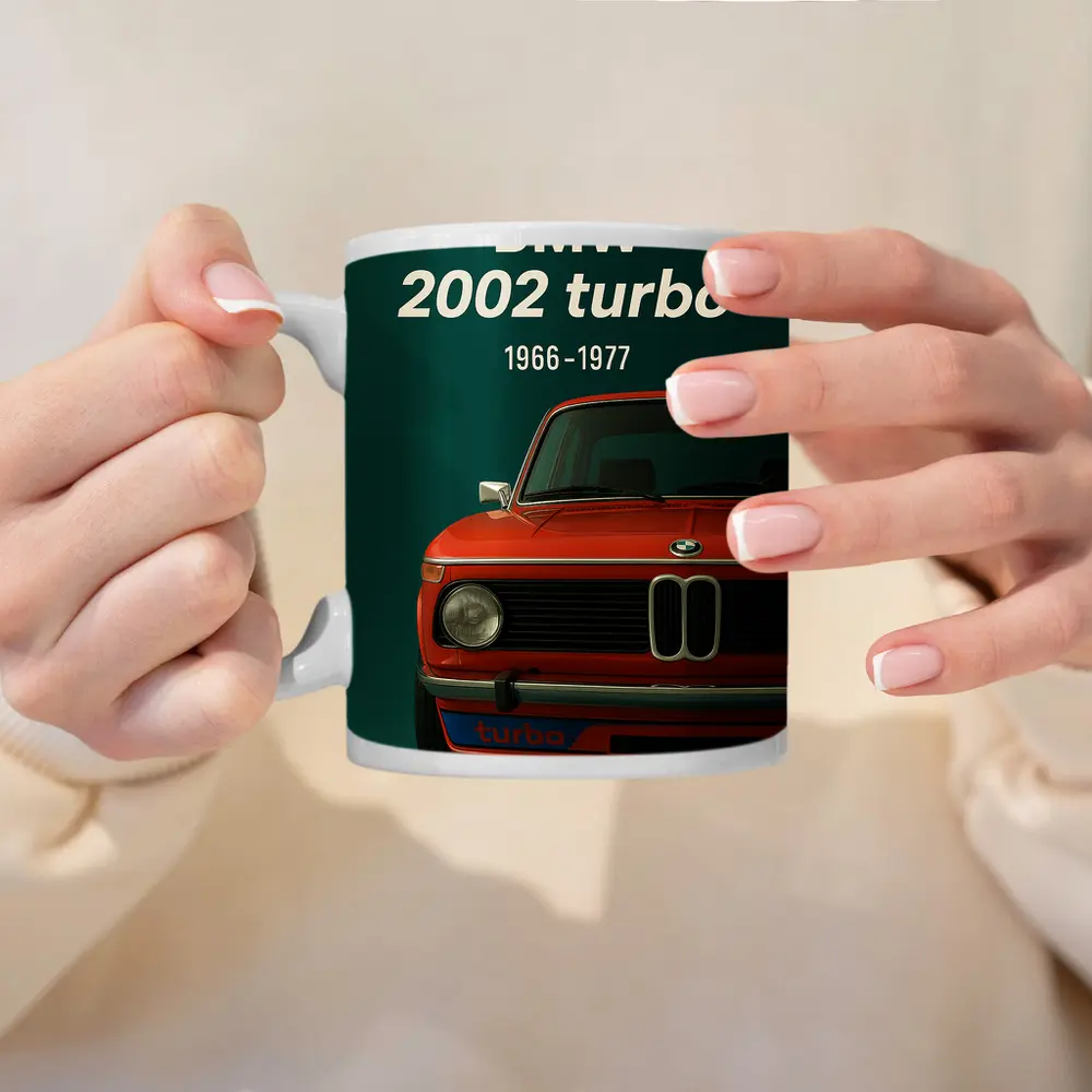 BMW 2002 Turbo Classic Red Car Art – Mugs