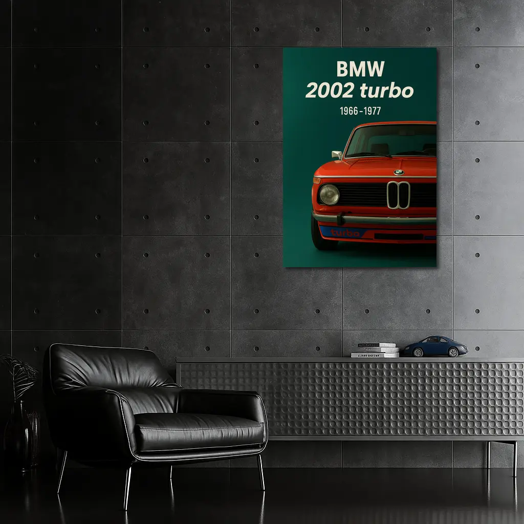 BMW 2002 Turbo Classic Red Car Art – Wall Art