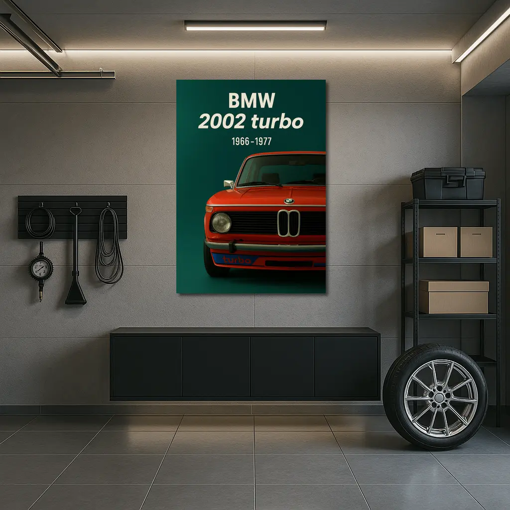BMW 2002 Turbo Classic Red Car Art – Wall Art