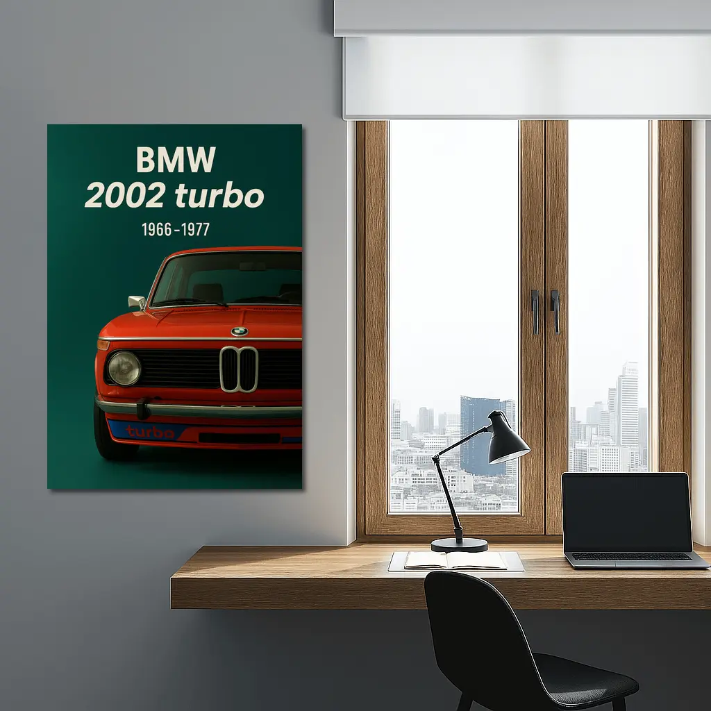 BMW 2002 Turbo Classic Red Car Art – Wall Art