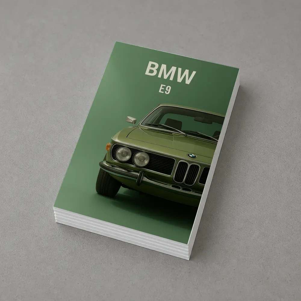 BMW E9 Classic Coupe Green Studio – Postcards