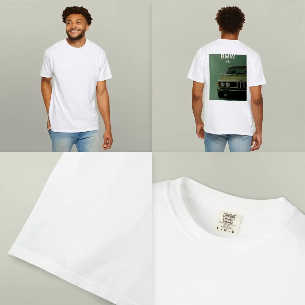 BMW E9 Classic Coupe Green Studio – T-Shirts