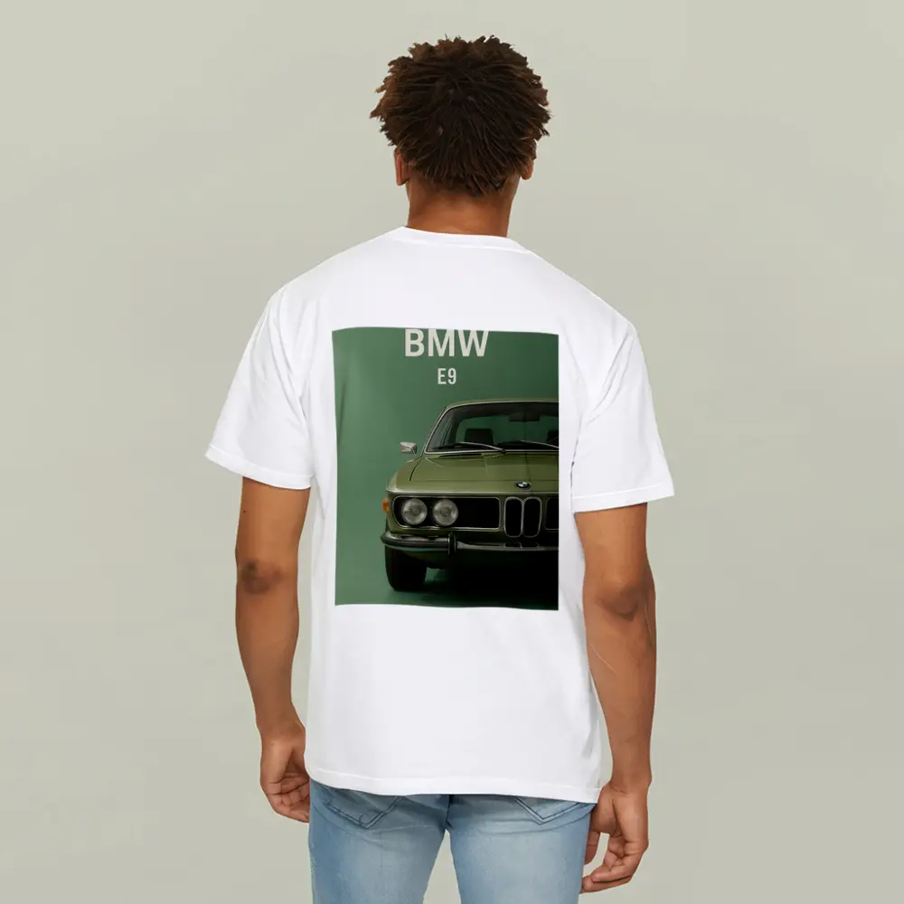 BMW E9 Classic Coupe Green Studio – T-Shirts