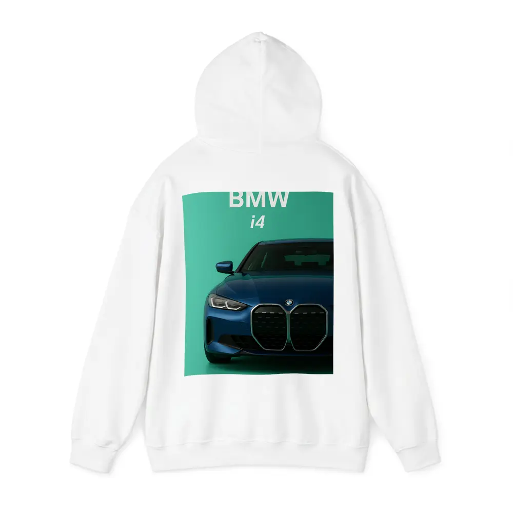 BMW i4 Front View Green Background – Hoodies