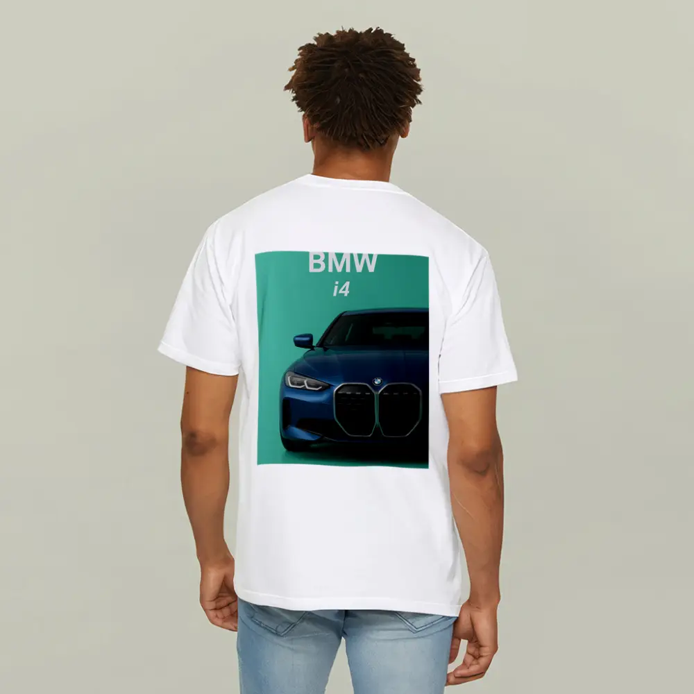 BMW i4 Front View Green Background – T-Shirts