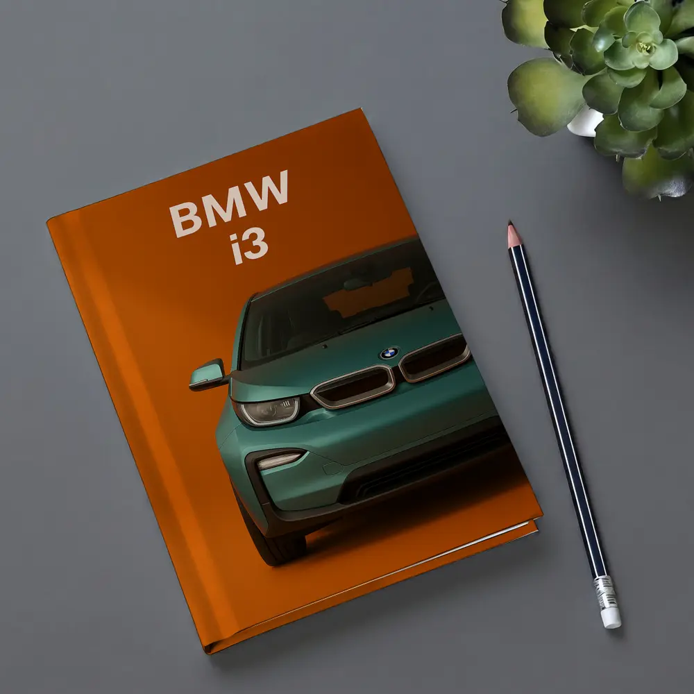 BMW i3 Electric Car Orange Background Art – Notebooks