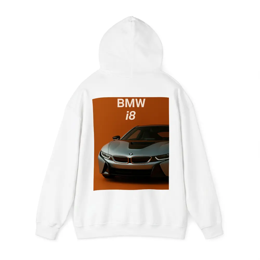 BMW i8 Sports Car Orange Background – Hoodies