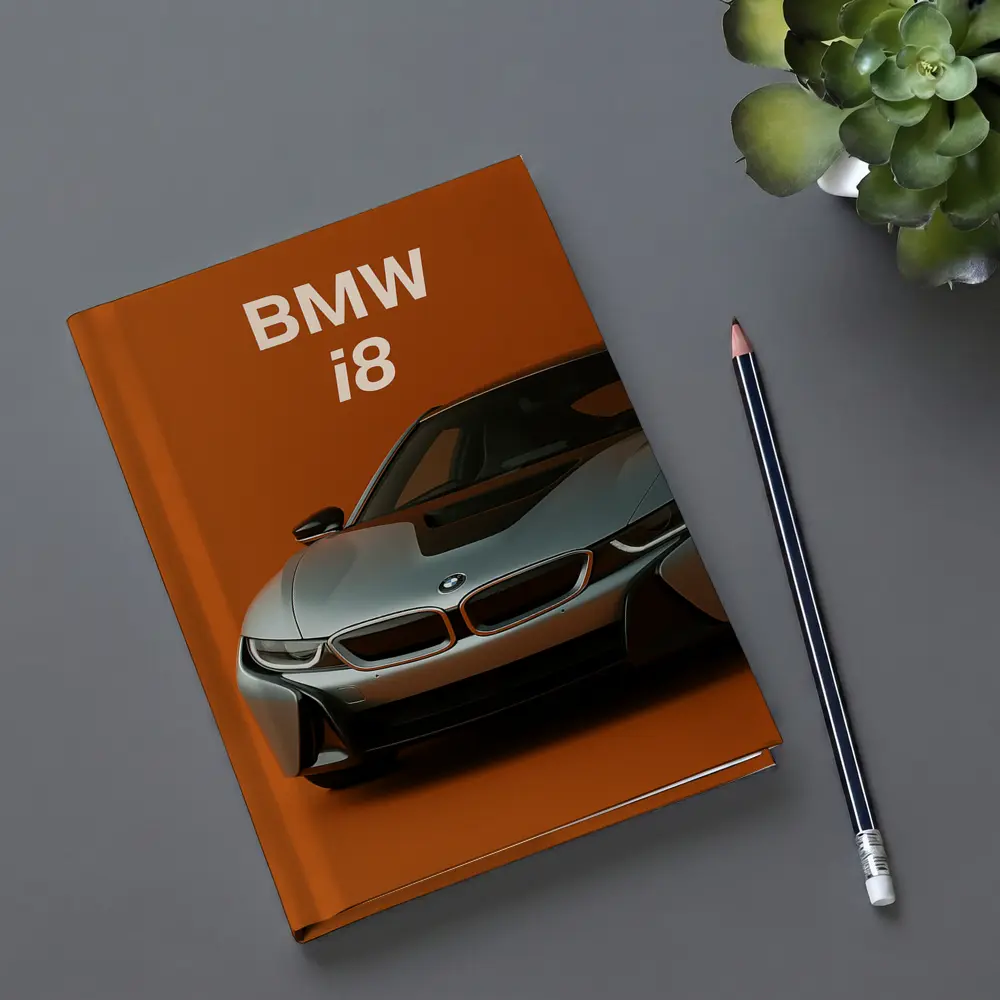 BMW i8 Sports Car Orange Background – Notebooks