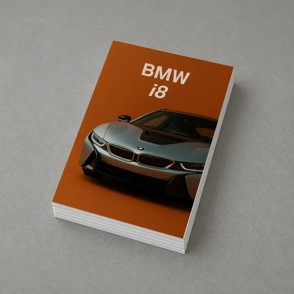 BMW i8 Sports Car Orange Background – Postcards