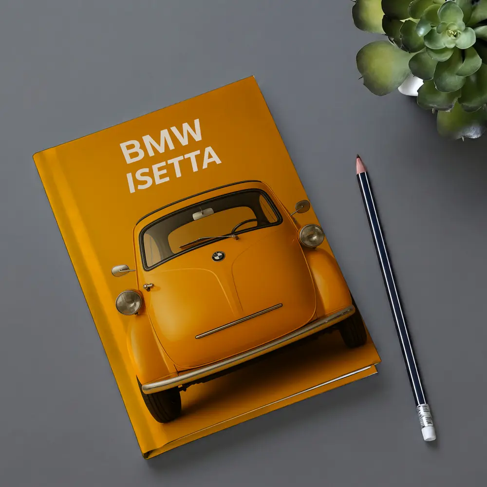 BMW Isetta Classic Car Orange Background – Notebooks