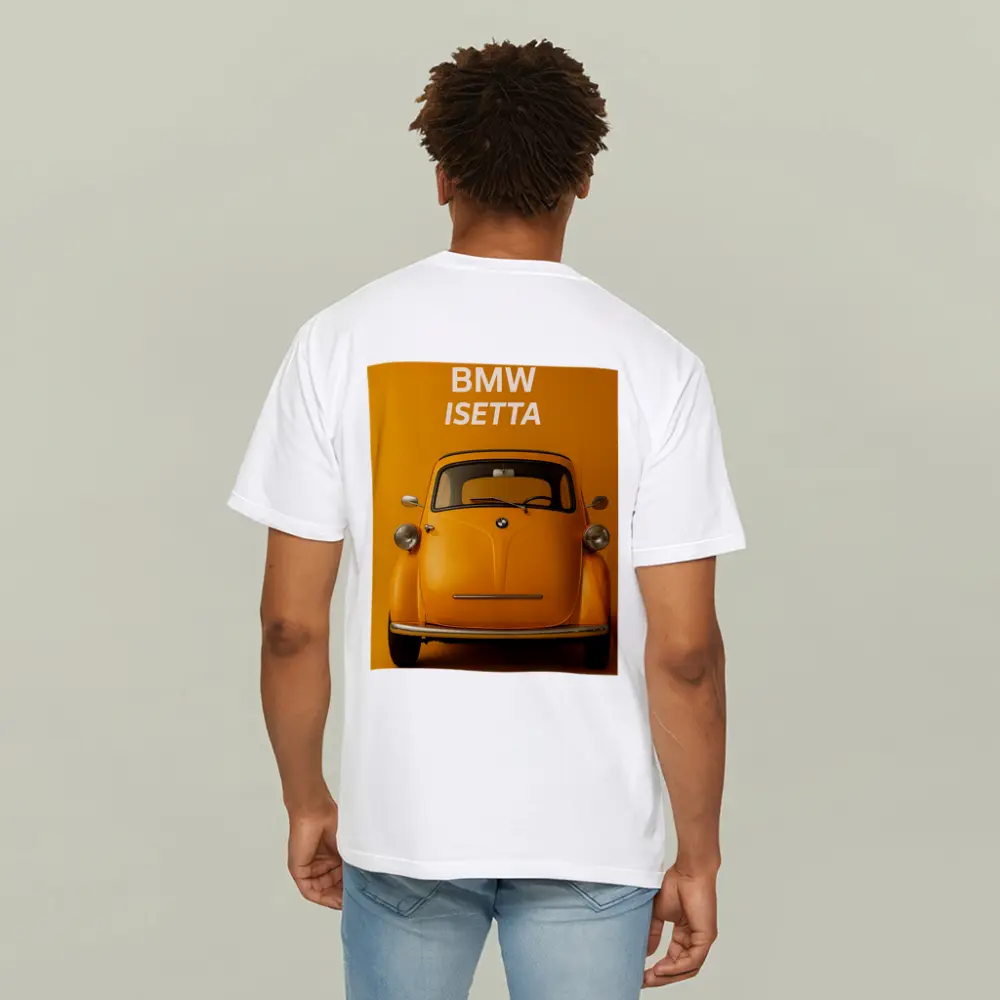 BMW Isetta Classic Car Orange Background – T-Shirts