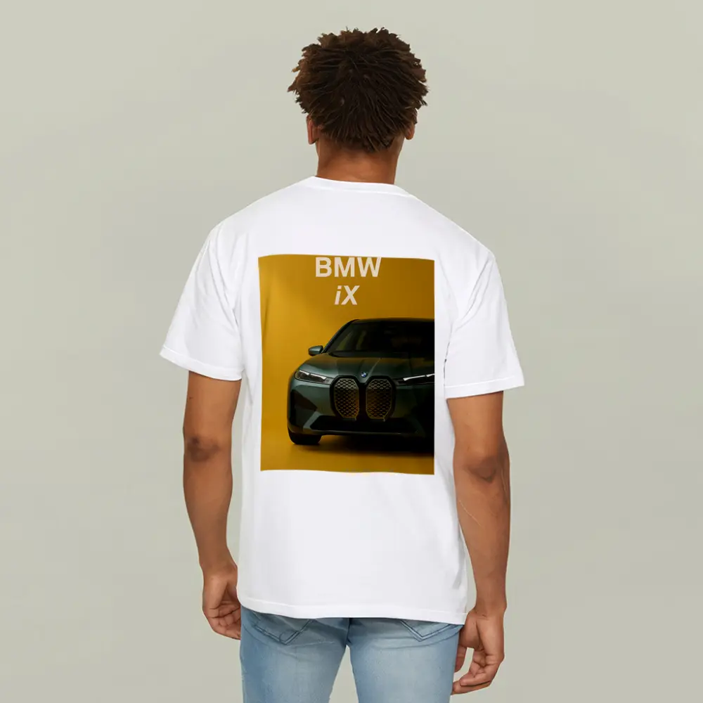 BMW iX Front View Yellow Background – T-Shirts