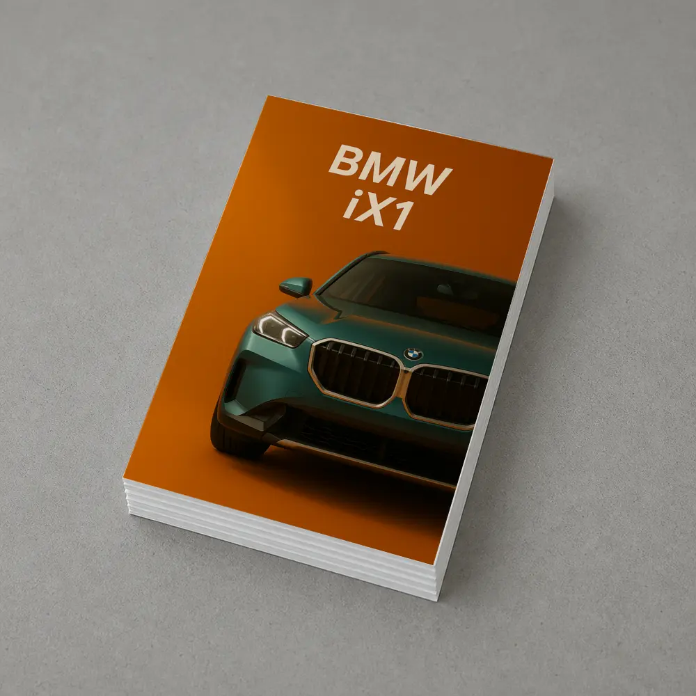 BMW iX1 Front View Orange Background – Postcards