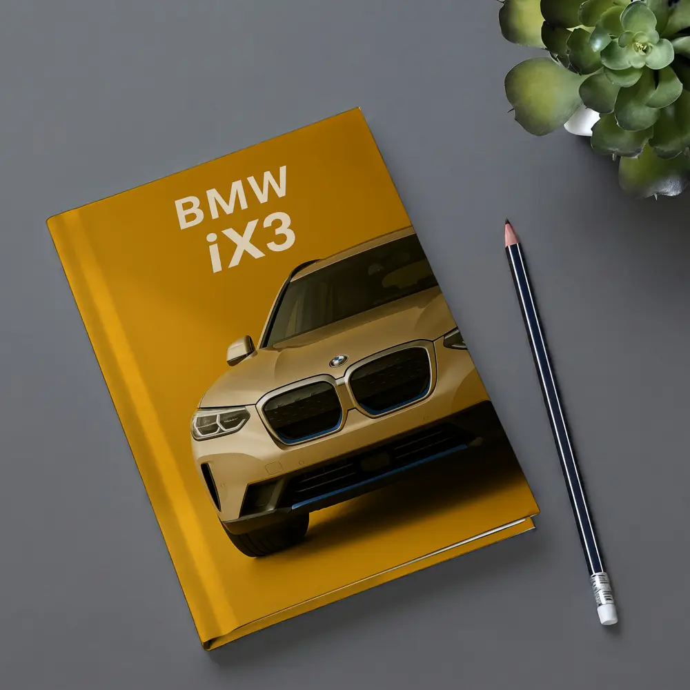 BMW iX3 Electric SUV Yellow Background – Notebooks