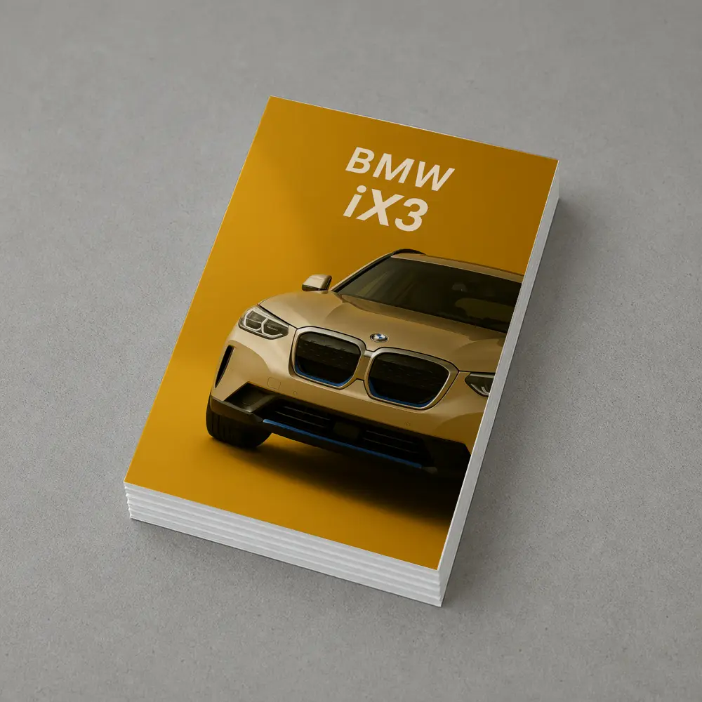 BMW iX3 Electric SUV Yellow Background – Postcards