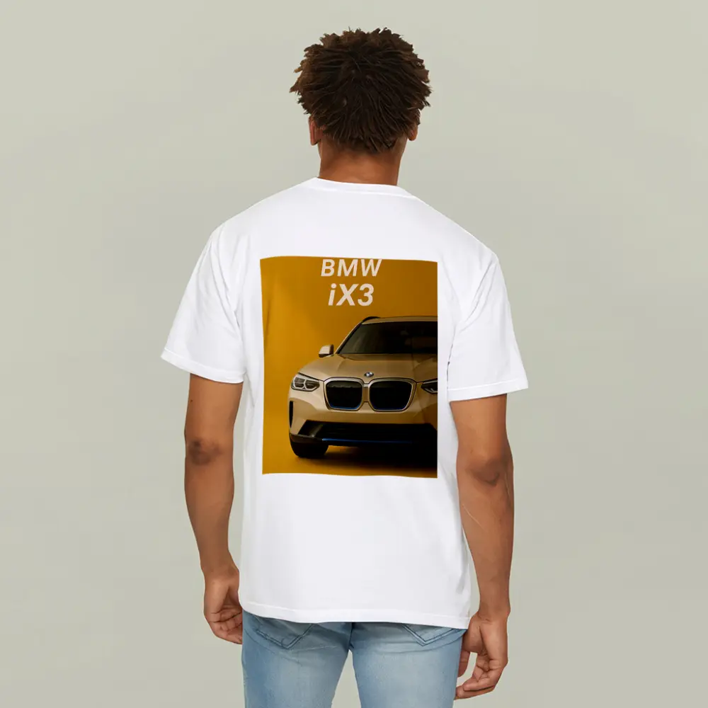 BMW iX3 Electric SUV Yellow Background – T-Shirts
