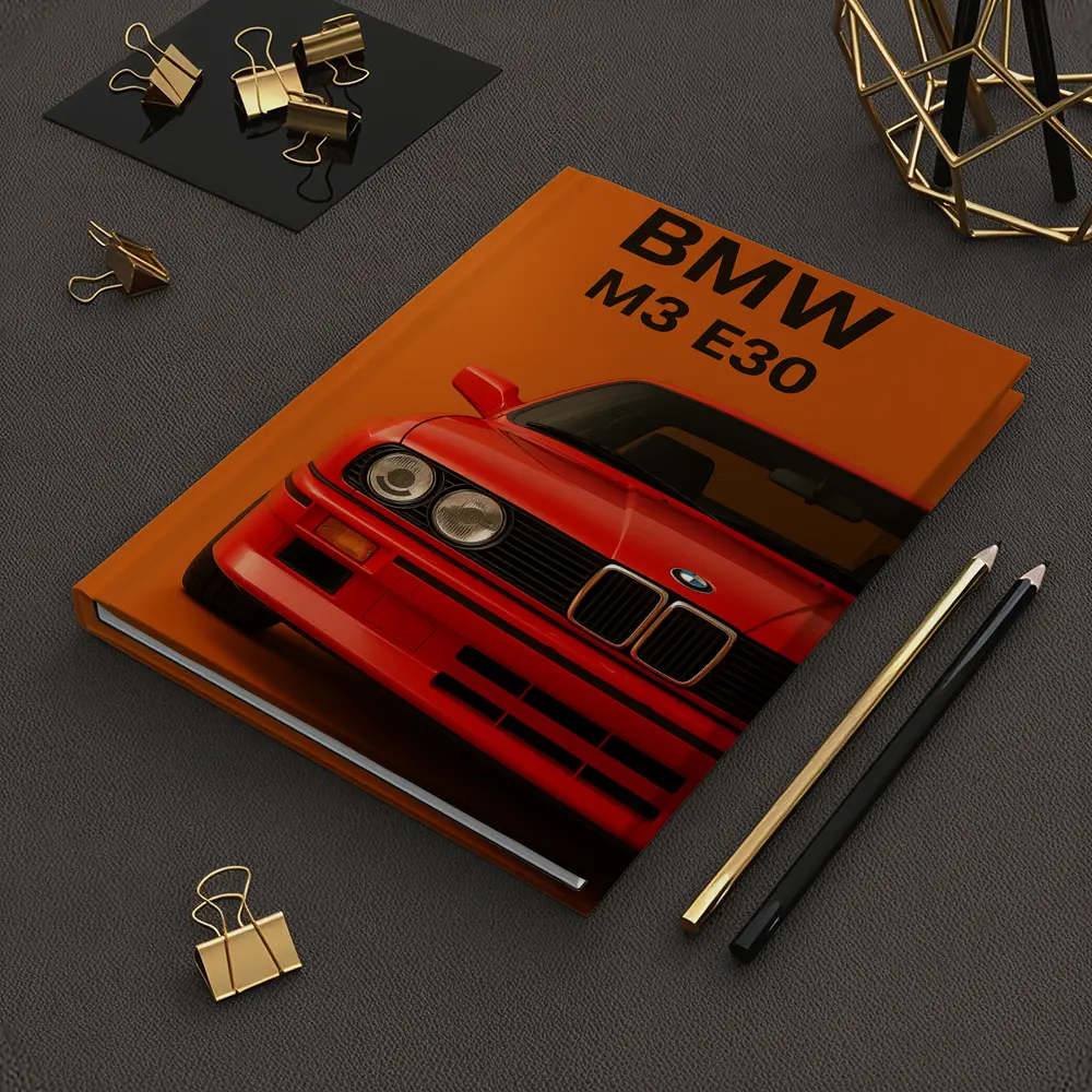 BMW M3 E30 Red On Orange Background – Notebooks