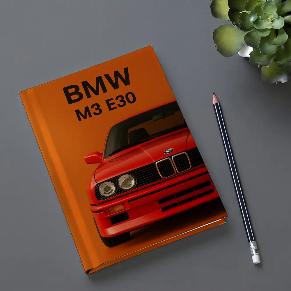 BMW M3 E30 Red On Orange Background – Notebooks