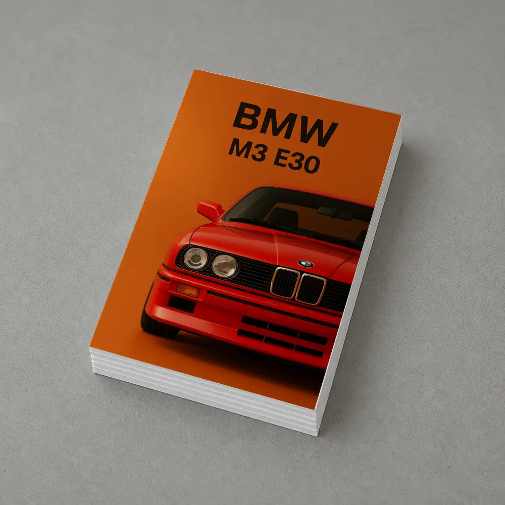 BMW M3 E30 Red On Orange Background – Postcards