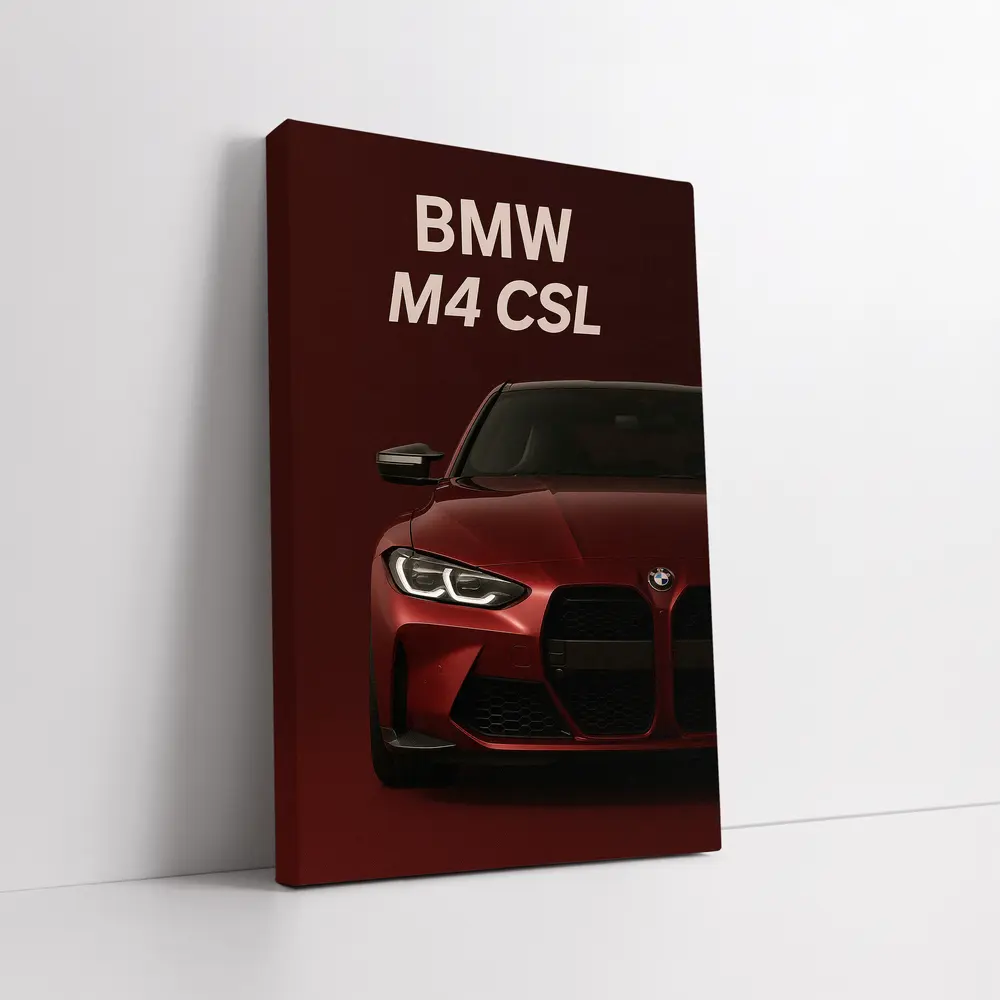 BMW M4 CSL Dark Red Minimal Art