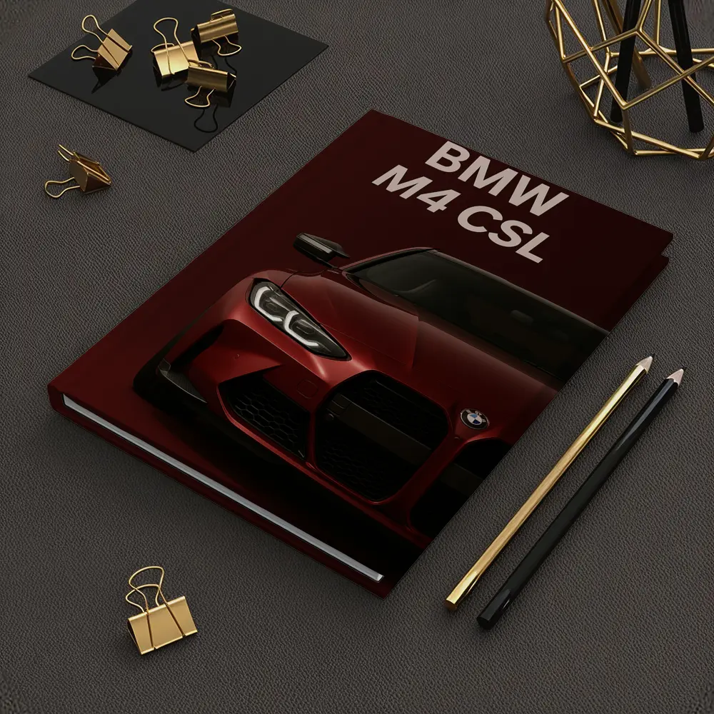 BMW M4 CSL Dark Red Minimal Art – Notebooks