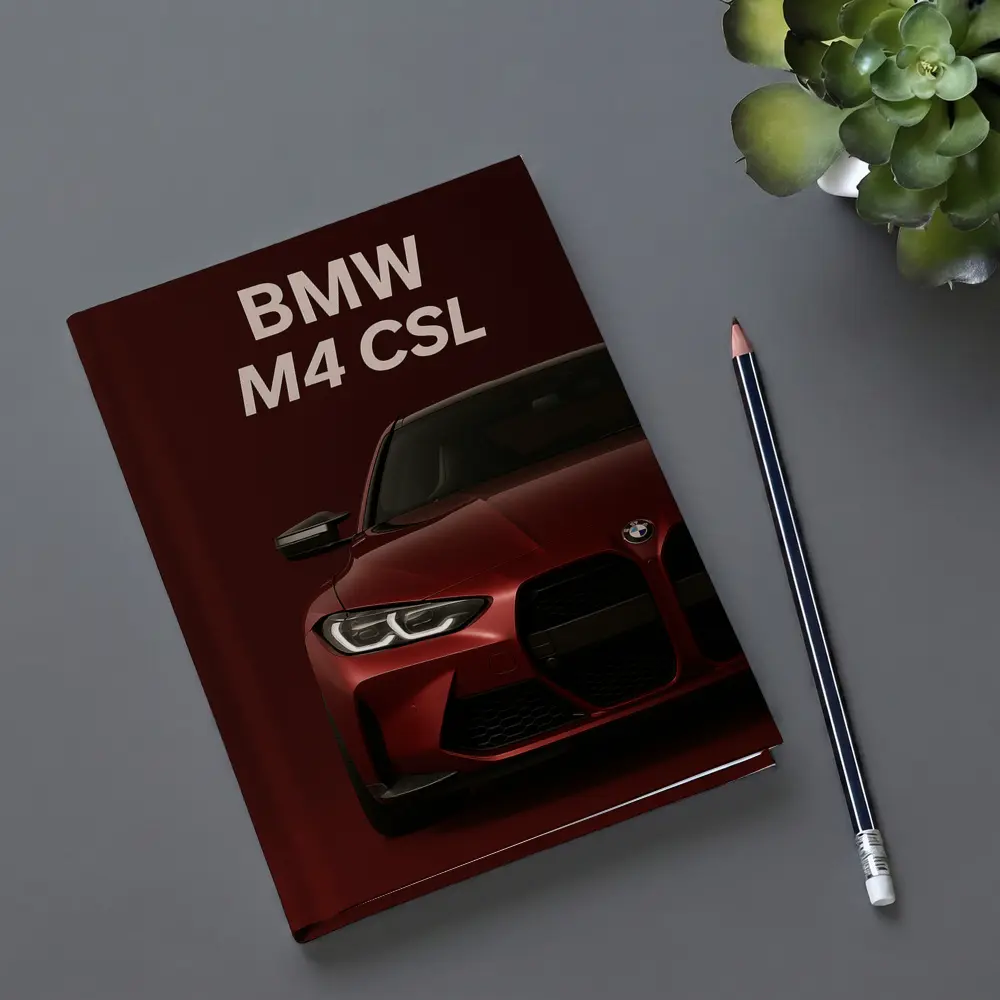 BMW M4 CSL Dark Red Minimal Art – Notebooks