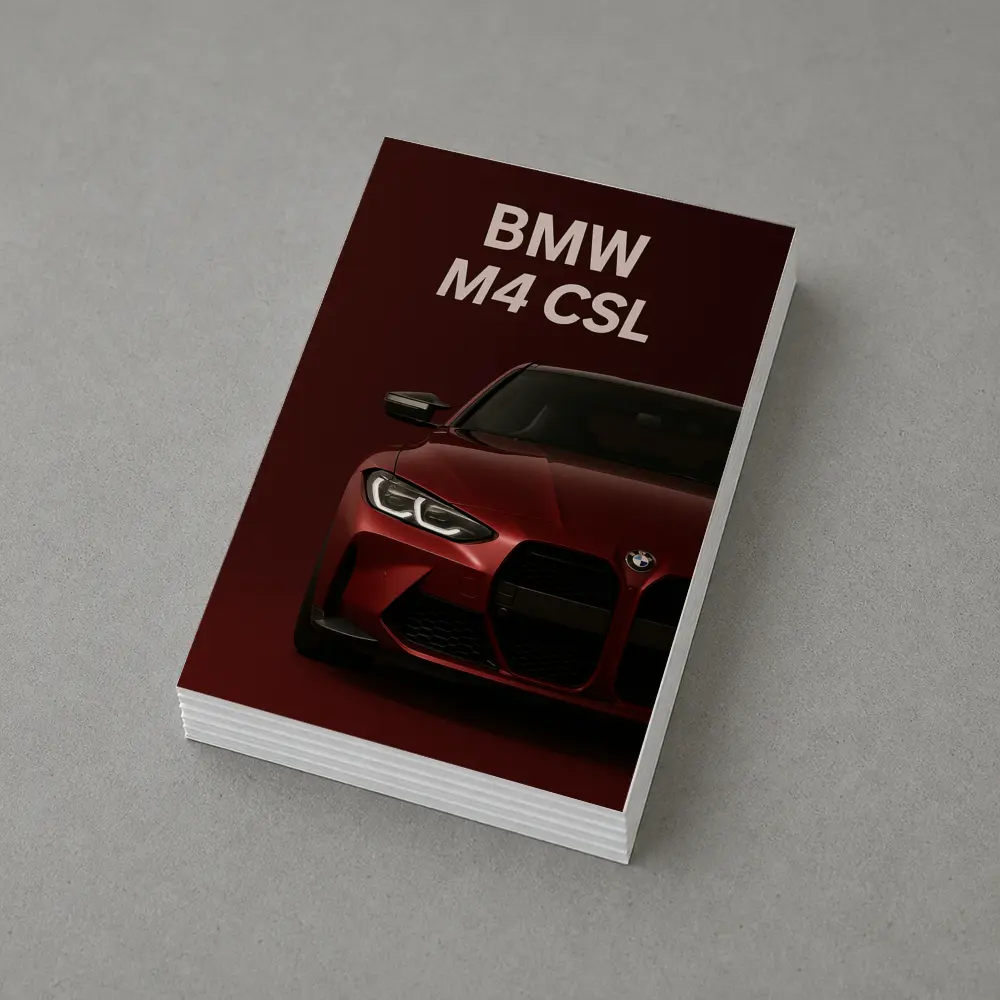 BMW M4 CSL Dark Red Minimal Art – Postcards
