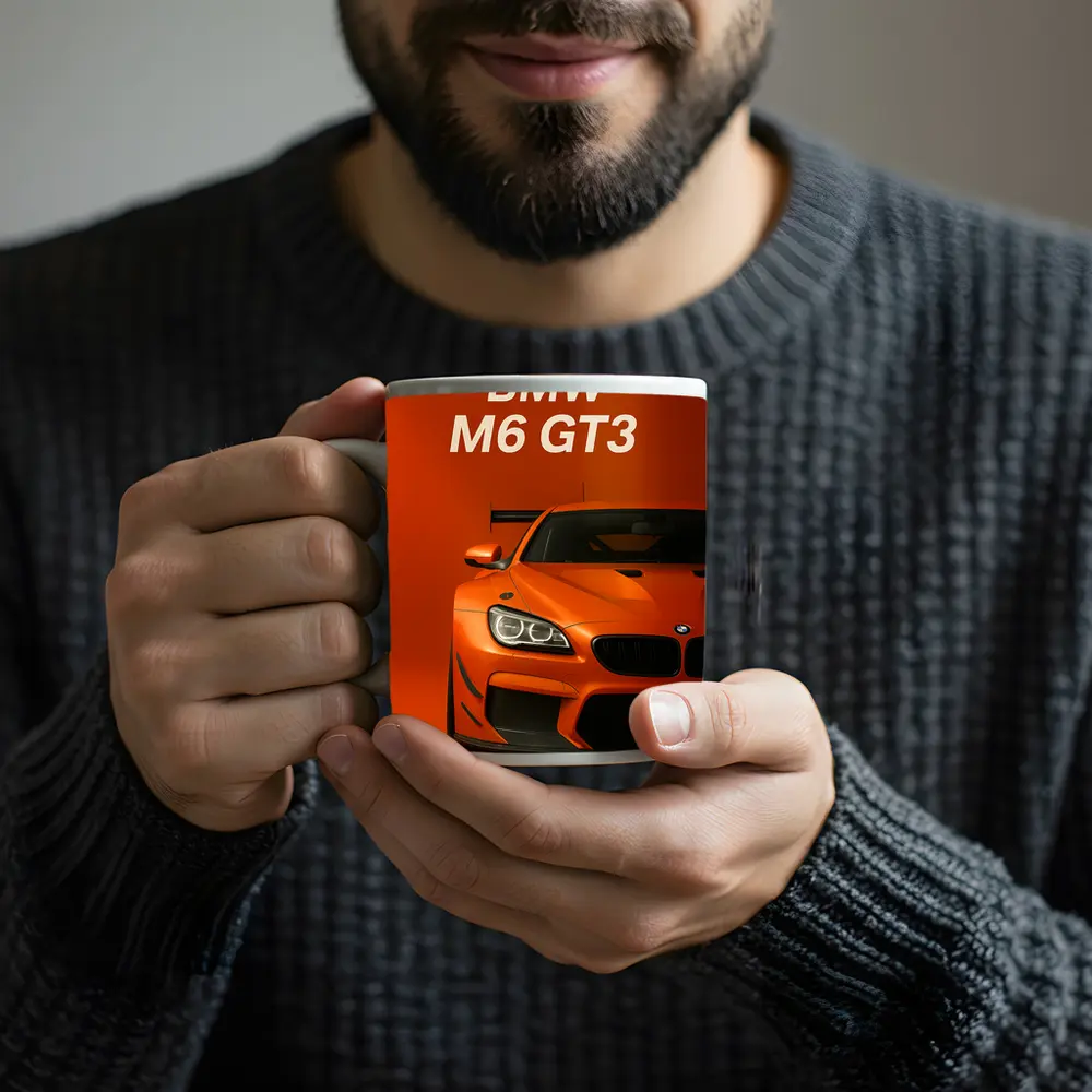 BMW M6 GT3 Orange Racing Car Art – Mugs